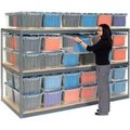 Global Equipment Record Storage Rack 72"W x 48"D x 60"H With Polyethylene File Boxes - Gray 716897